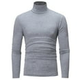 thumbnail image 4 of Mens Turtle Roll High Neck Jumper Warm Fleece Pullover Long Sleeve Sweater I2X0, 4 of 9