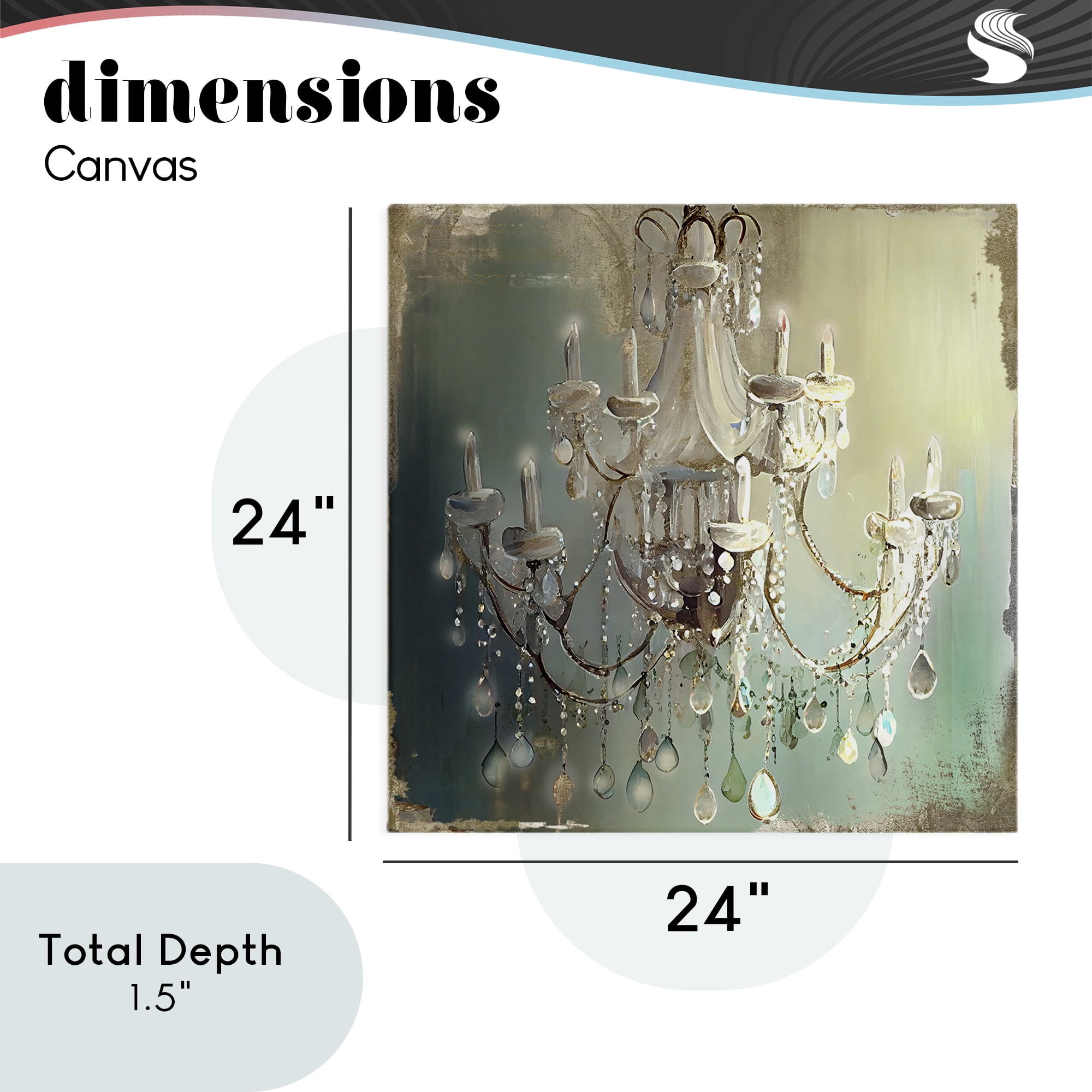 Vintage Illumine Chandelier Canvas Wall Art, design by Sasha