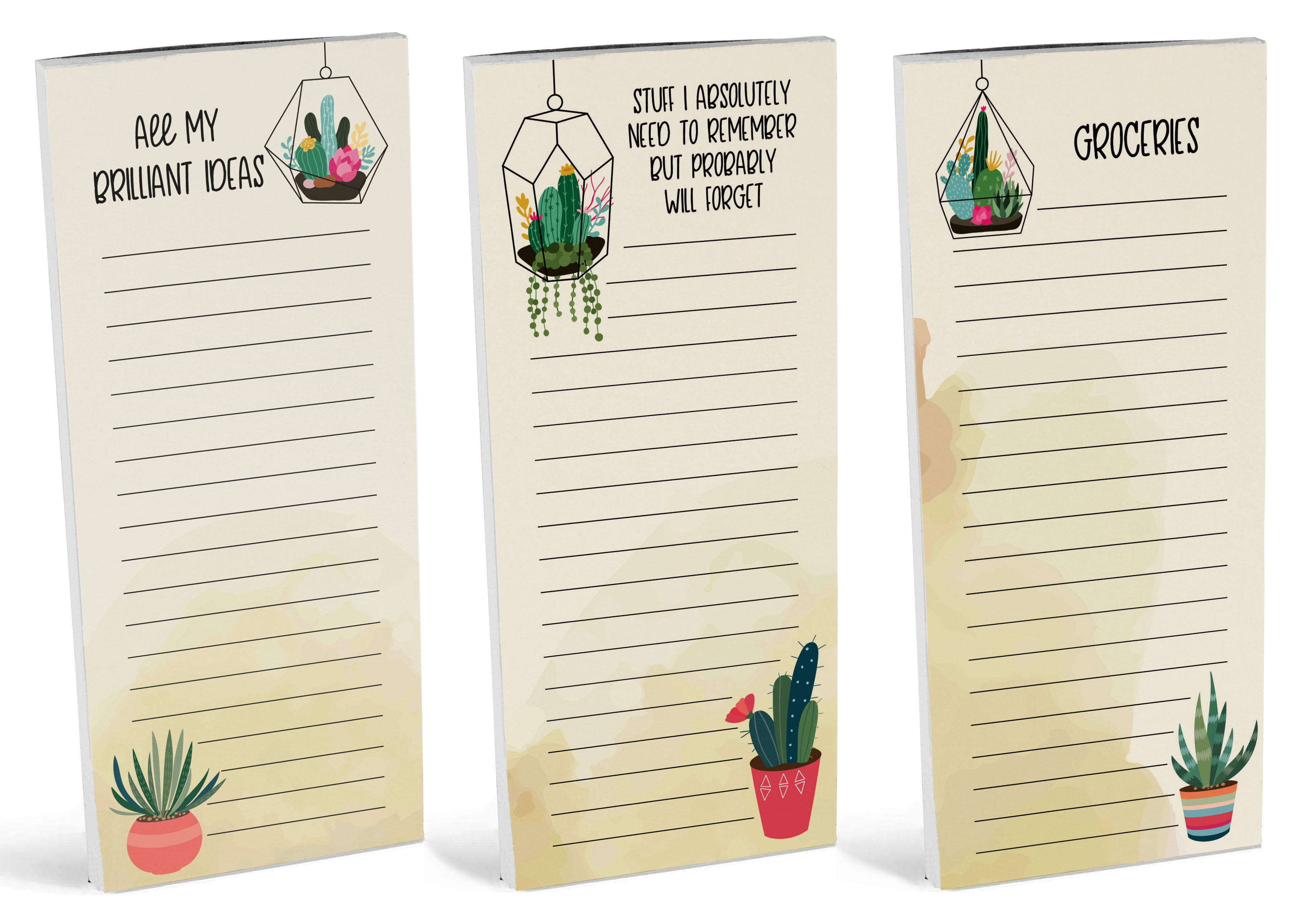 Inkdotpot Pack of 3 Magnetic Fridge To-Do List Notepads- Magnetic Memo Pads For Refrigerator-(50 Sheets Each)-Y5