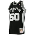 thumbnail image 2 of Men's Mitchell & Ness David Robinson Black San Antonio Spurs 1991/92 Hardwood Classics Swingman Jersey, 2 of 3
