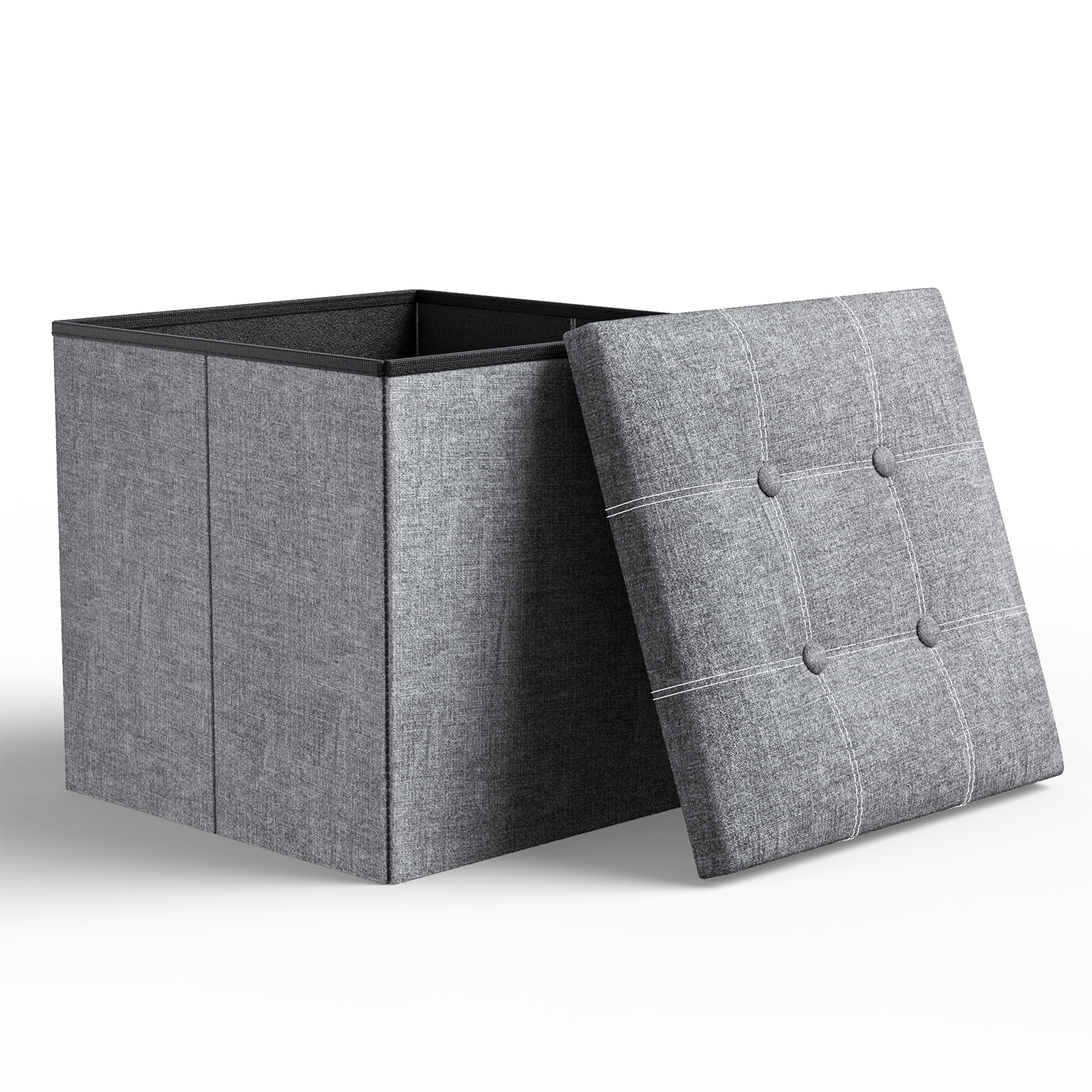 Cshidworld 40L Folding Storage Ottoman Stool, Gray photo 7