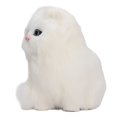 thumbnail image 4 of Figura de gato peludo, gato de piel sintética blanca, figura de gato de piel sintética, estatua decorativa de gato peludo, ultra sensible, 4 of 8