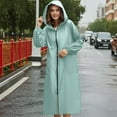 thumbnail image 4 of shqvo Women Long Raincoat Rain Jacket Coat Plus Size Lightweight for Work Hooded Full Zip up Waterproof Windbreaker, 4 of 7
