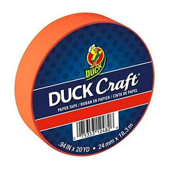 Duck Brand Color Masking Tape 0.94 In. X 60 Ft. Neon Red-Orange