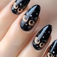 thumbnail image 5 of 24Pieces Middle Length Almond Shape False Nails with Black Cats Designs for Women Personalizing Nails Art, 5 of 8