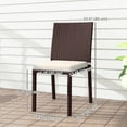 thumbnail image 3 of Outsunny Patio Dining Chairs Set of 4, All Weather Wicker Chairs, Beige, 3 of 10