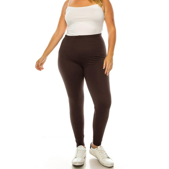 MOA Collection Women's Plus Size Microfiber Full Length Leggings
