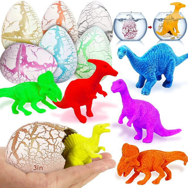 Autucker 6PCS Hatching Growing Dinosaur Toys Magic Grow Dinosaurs Egg That Hatch in Water Easter