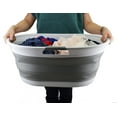thumbnail image 3 of SAMMART 44L Collapsible Plastic Laundry Basket - Foldable Pop Up Storage Container / Organizer - Portable Washing Tub - Space Saving Hamper / Basket - Water Capacity: 35L, 3 of 8