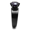 thumbnail image 4 of Luxe Jewelry Designs Women's Light Black Ion Plated Stainless Steel Engagement Ring with Amethyst CZ, 4 of 4