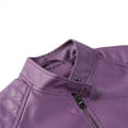thumbnail image 5 of AZoiNM Women's Slim Fit Motorcycle Jacket PU Leather Stand Collar Zipper Front, 5 of 10