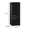 thumbnail image 3 of iio 7 cu. ft. Retro Refrigerator with Bottom Freezer, Midnight Black, 3 of 11