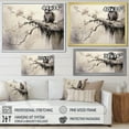 thumbnail image 4 of Designart "Monkey Asian Painting II" Asian Floater Framed Wall Art Living Room, 4 of 7