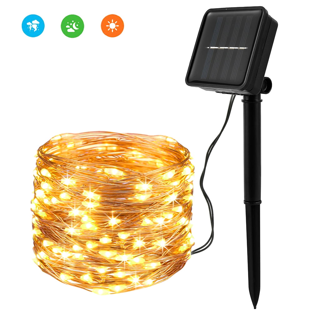 10M Solar Powered String Light Chain 100 LED Copper Wire Outdoor Party Lamp LN 