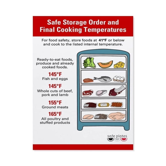 Safe Storage Order AndFinal Cooking Temperatures Chart Poster Canvas Painting for Living Room Bedroom Decor poster