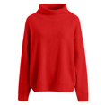 thumbnail image 4 of Comdrip Chandails Confortables pour Femmes Chandails Surdimensionnés Confortables en Tricot Col Rond Automne Chandail Tendance Tenues d'Automne Chandail Col Roulé Femmes, Rouge m, 4 of 5