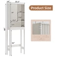 thumbnail image 2 of LELELINKY Over The Toilet Storage Cabinet with Rattan Sliding Door, 68" Tall Wood Bathroom Organizer with Adjustable Shelf for Small Spaces, White, 2 of 7