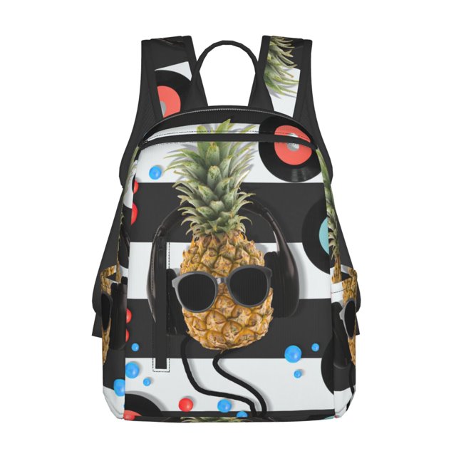 Balery Pineapple With Black Glasses Mochila Ligera para Hombres y Mujeres – Resistente y Impermeable, Ideal para la Escuela, el Trabajo, los Viajes y el Uso Diario