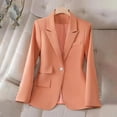 thumbnail image 2 of Blazer for Women Long Sleeve Work Elegant Button Down Cardigan Business Office Jacket Casual Notched Lapel Open Front Long Loose Orange M, 2 of 4