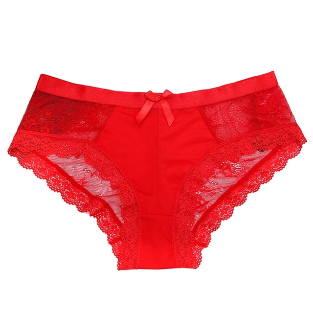 Gubotare Culottes pour Femmes Taille Haute Culottes pour Femmes Bikini Culottes pour Femmes Taille Haute Dentelle Hipster Culottes Extensibles pour Dames (Rouge, TG)
