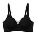 thumbnail image 2 of Amidoa Pullover Bras for Women T-Shirt Black Wire-Free Solid Push-up Bra Lingerie for Women L, 2 of 4