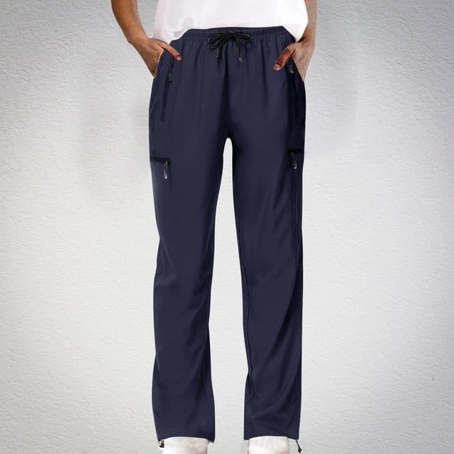 KIHOUT Cargo Pants for Women Clearance in Summer Straight Leg Solid Color Drawstring Loose Sweatpants Full Length Adjustable Cuff Trousers with Pocktes