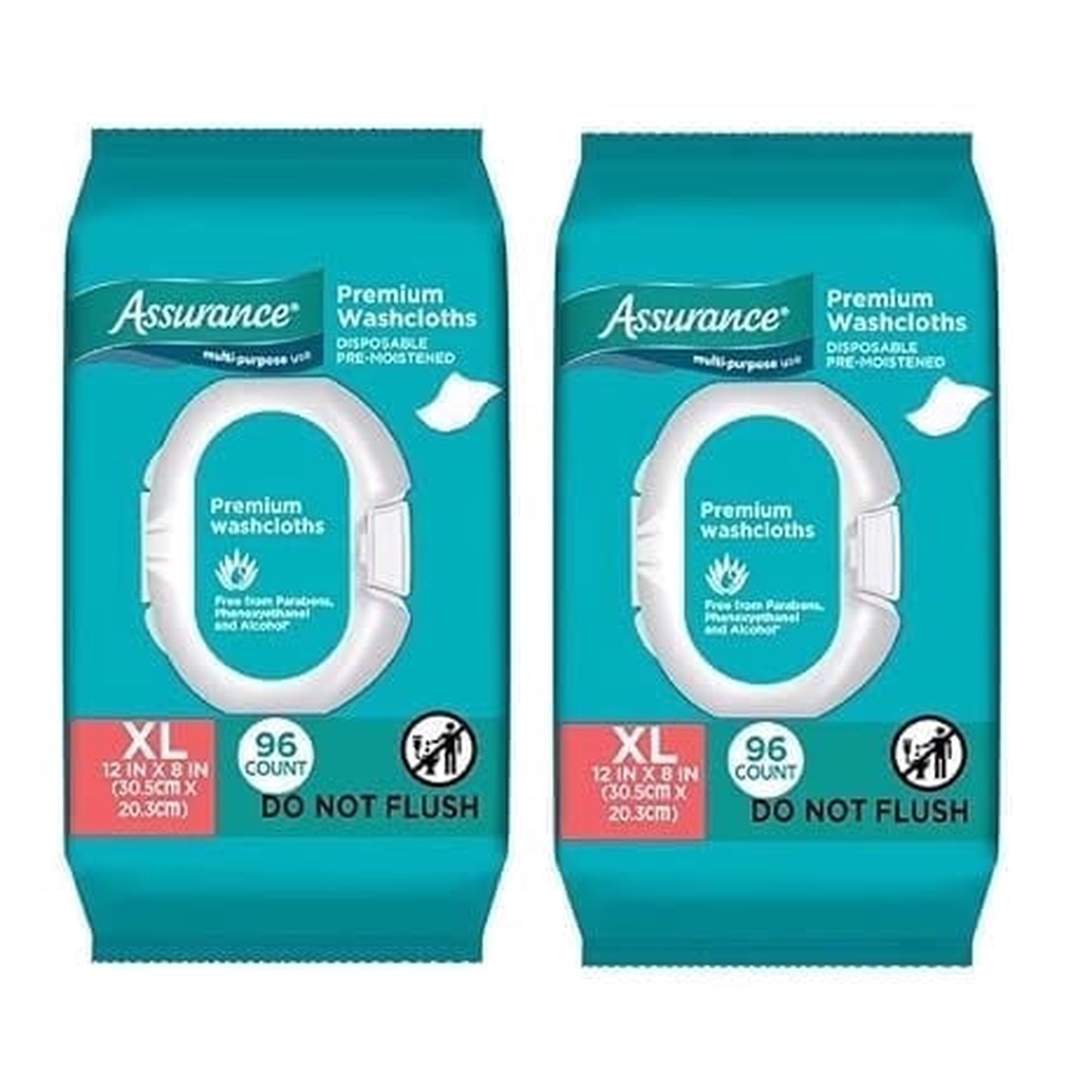Assurance Premium Washcloths Value Pack Carton, 2-Pack of 96 Count ( 192 Count )