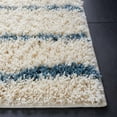 thumbnail image 3 of SAFAVIEH Venus Sophie Striped Shag Area Rug, Turquoise/Ivory, 4' x 6', 3 of 8