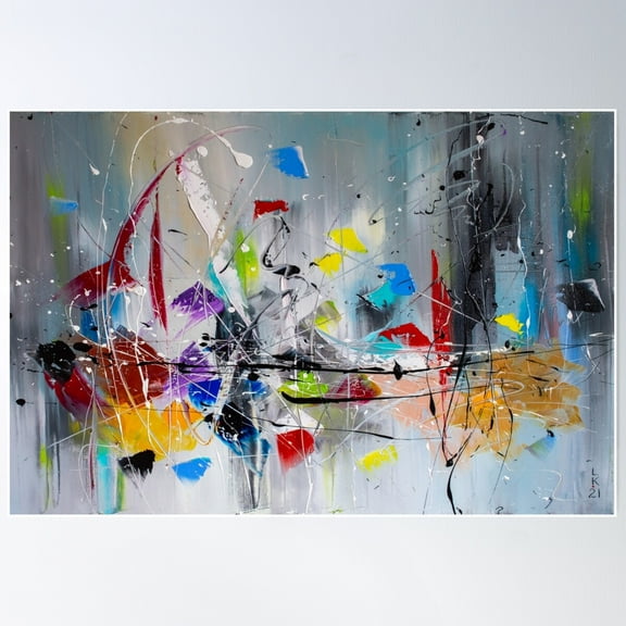 Colors Dance Poster Wall Art, Modern Wall Decor For Living Room Bedroom, 8x12 UNFRAMED