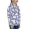 thumbnail image 3 of Salouo Cute White Rabbit Pattern Hoodie Sweatshirt for Youth, Fall Pullover Hoodie Sweatshirt Long-Sleeve Pullover Hooded Sweatshirt-Small, 3 of 6