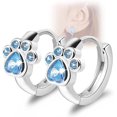 thumbnail image 1 of Pendientes de aro pequeños con circonita cúbica, diseño de pata de perro y gato, de plata de ley, hipoalergénicos, bonitos pendientes de cartílago para mujeres, niñas y adolescentes Rojo Verde Cocina, Decoración y Otros, 1 of 5