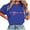 Blue, variant on Summer Casual Short Sleeve Tops for Women Mom Gift Mothers Day Shirt Cute Pullover Graphic Tees Pink, M