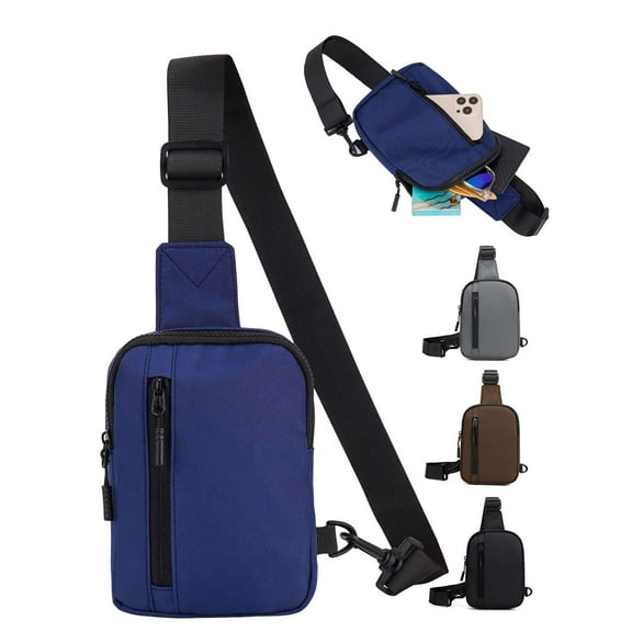 Deago Mini Sling Bag for Men Women Small Waterproof Crossbody Bag Shoulder Phone Chest Bag for Hiking Travel (Blue)