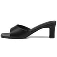 thumbnail image 5 of Bocca Women's Block Heel Square Toe Sandals Black Backless Slip On Mules 8M, 5 of 5