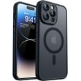 thumbnail image 1 of Magnetic Case for iPhone 16 Pro Max with Full Camera Protection [Compatible with Magsafe] [Translucent Matte] Protective Phone Case, Hot Pink,Black, 1 of 5