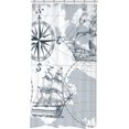 thumbnail image 6 of RV Stall Small Nautical Sailboat Map Shower Curtain 36Wx72H Inch Narrow Walkin Boys Boat Ship Compass Anchor Stand Up Decor Fabric Polyester Waterproof Fabric 7 Pack Plastic Hooks WW-HRRS, 6 of 6