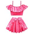 thumbnail image 2 of Toddler Girls Princess Swimsuit Two Pieces Ruffle Bathing Suit Tankini Swimwear, 2 of 6