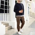 thumbnail image 4 of Pisexur Mens Sweatpants Elastic Bottom Straight Leg Sweatpants Solid Color Drawstring Cotton Casual Pants Loose Jogger Workout Pants for Men Plus Size Sweatpants with Pockets S-3XL, 4 of 8