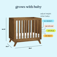 thumbnail image 5 of DaVinci Otto 3-in-1 Convertible Mini Crib with 4" Mattress in Walnut, 5 of 8