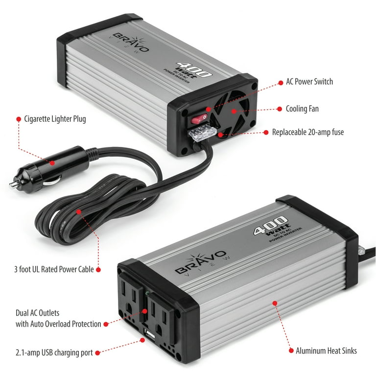  Yyton 400W Power Inverter for Vehicles DC 12V to 110V