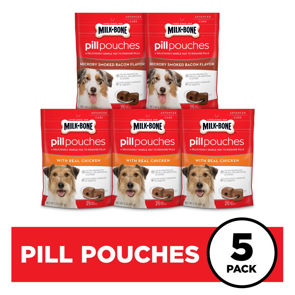 MilkBone Pill Pouches Dog Treats, Flavor Variety Pack