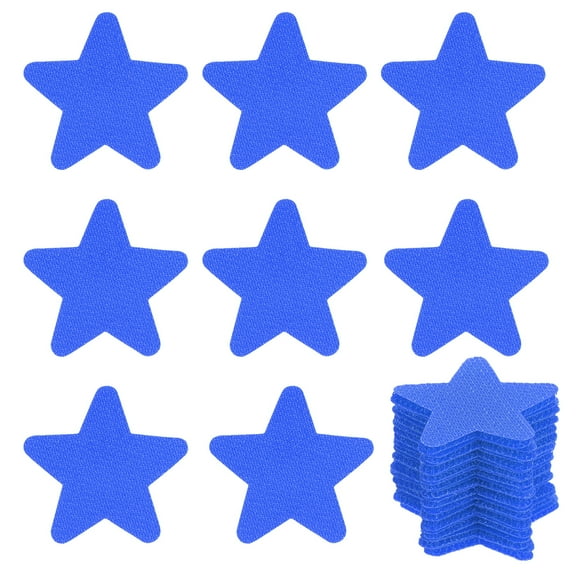 Uxcell 1.6 Inch Carpet Spot Markers 35Pcs Star Floor Dots Markers Carpet Spots for Teacher Classroom Decoration, Blue