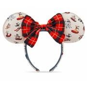 Disney Minnie Mouse Ear Holiday Headband with Bow Plaid New with Tag