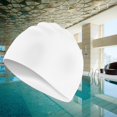 thumbnail image 3 of Gorros de natación con silicona, cómodos gorros con antideslizante para hombres y mujeres adultos , Blanco Macarena Gorros de natación para adultos, 3 of 8