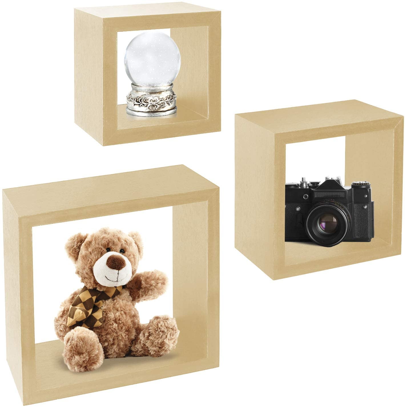 Buy Greenco Set of 3 Wall Mounted Cube Floating Shelves, Decorative