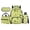 Allover Cartoon Green Frog, variant on Dark Night Firefly Couple Hug Otter Backpack Bundle, 17 Inch Wild Scenery Animal Casual Girls School Bookbag Including Lunch Bag, Stationery Pouch and Water Bottle Carrier