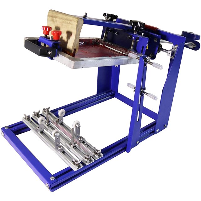 INTBUYING 8x10 Inches Cylindrical Screen Printing Machine for 6.7 Inches Diameter Cylinder Silk Screen Printing Press for Pen Cup Bottle
