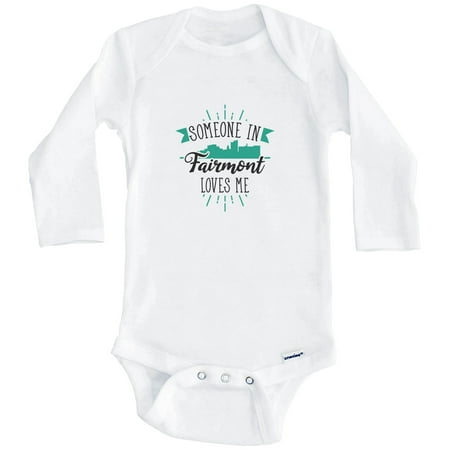 

Someone In Fairmont Loves Me Fairmont WV Skyline One Piece Baby Bodysuit (Long Sleeve) 0-3 Months White
