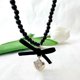 thumbnail image 4 of Korean Fashion Bowknot Heart Pendant Pearl Beaded Necklace Y2K Goth Adjustable Clavicle Chain Women Aesthetic Jewelry, 4 of 4