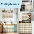 thumbnail image 6 of Cream Striped Cabinet Curtains 28"W x 51"L, Dustproof Sink Skirt Curtain for Kitchen Bathroom, Farmhouse Vintage Brown Stripes Adhesive Desk Skirt Privacy Curtains for Pantry Classroom Office Closet, 6 of 8